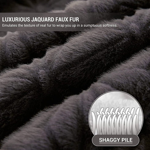 Elegear Faux Fur Throw Blanket - Super Soft Fuzzy Throw Blanket for Couch, Sofa, Bed, Fall, Winter - Cozy Warm Fluffy Decorative Grey Throw Blanket - 50" x 60"