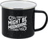 Enamel Camping Coffee Mug "Might Be Moonshine" Large Tin Cup, 15 Ounce (Midnight Black)