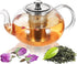 Glass Teapot Kettle, OAMCEG 40 OZ / 1.2 L Teapot with Removable Infuser & Lid & Handle, Glass Tea Kettle Stovetop Safe, Great For Loose Leaf Tea, Blooming Tea, Tea Bags & Fruit Infused Water