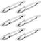 Emoly 6 Pack Stainless Steel Serving Tongs Metal Cooking Tongs with Scalloped Gripping Edge Kitchen Tongs for Serving Appetizers, Desserts, Salads, Barbecue and Cooking (9-Inch, Silver)