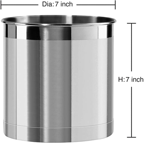 Oggi Steel Holder Utensil Crock, Jumbo, Stainless Steel - 7"