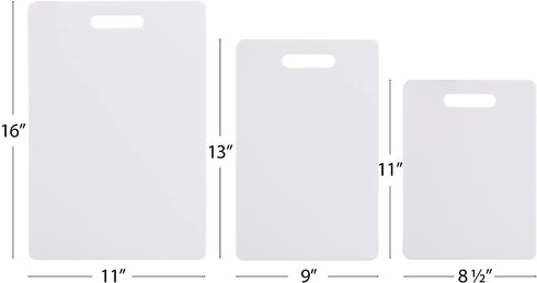 Farberware Plastic Cutting Board Set, Set of 3 Rectangle, White