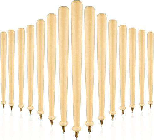 15 Pieces Wood Baseball Bat Pens Black Ink Brown Ball Wood Bat Writing Pens Baseball Birthday Party Sports Party Favors Supplies Goodie Bag Fillers Classroom Teacher Rewards