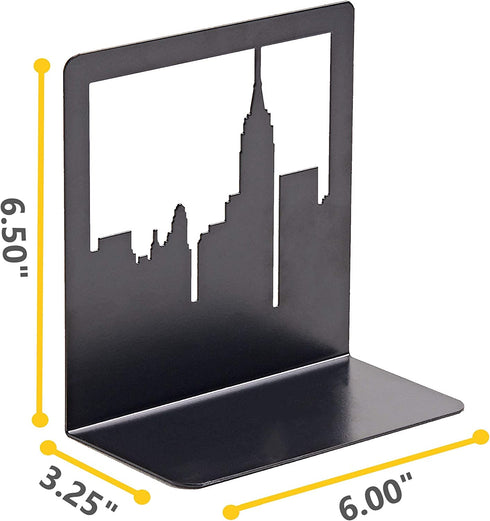 Bookends New York City, NYC Skyline Book Ends for Shelves (1 Pair)