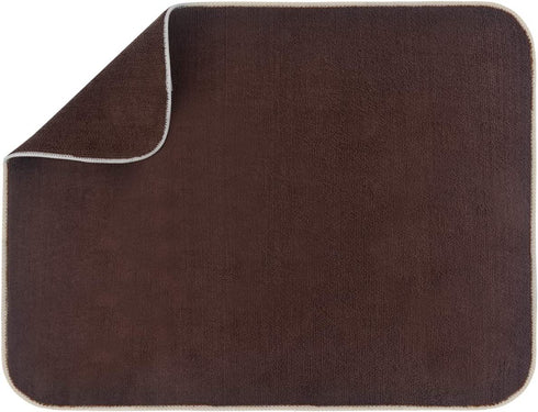 SINLAND Microfiber Dish Drying Mat Super Absorbent Dish Drying Rack Pads Kitchen Counter Mat 18Inch X 24Inch Brown