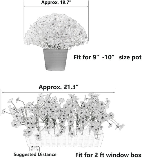 Artificial Flowers Outdoor, 20 Bundles Artificial Plants UV Resistant Fake Plants for Outdoors Outside Front Porch Window Box Hanging Planter Decoration(Yellow)