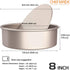 CHEFMADE Bakeware Round Cake Pan, 8-Inch with Removable Loose Bottom Nonstick & Quick Release Coating Chiffon Bakeware for Oven and Instant Pot Baking (Champagne Gold)