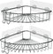 STARICH Adhesive Shower Shelves Corner Caddy Shelf for Inside Tile Walls Shampoo Conditioner Organizer Stainless Steel Bathroom Rack with Hooks Bath Tub Drill Free Rust Proof Basket 2 Pack Chrome