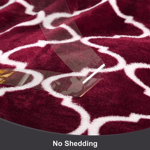 Smile Bee Flannel Fleece Blanket Throw Size, Super Soft Cozy Plush Blankets for Christmas, Lightweight Microfiber Throw Blanket for Couch Sofa Bed, 50x60 inches, Wine Red Moroccan