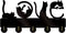 KingLive Cat Key Hooks for Wall,Black Wooden Cat Key Holder with 5 Metal Key Rack Organizer for Wall Decorative with Screws and Anchors
