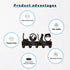 KingLive Cat Key Hooks for Wall,Black Wooden Cat Key Holder with 5 Metal Key Rack Organizer for Wall Decorative with Screws and Anchors