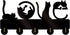 KingLive Cat Key Hooks for Wall,Black Wooden Cat Key Holder with 5 Metal Key Rack Organizer for Wall Decorative with Screws and Anchors