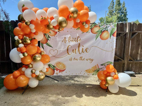 Orange with Gold Balloon Garland Arch Kit-Cream White Orange Gold Balloons for Wedding Decoration Baby Shower Decorations Birthday Party Decoration