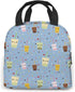 Happy Boba Bubble Tea Lunch Bag For Women Girls Kids Insulated Picnic Pouch Thermal Cooler Tote Bento Large Meal Prep Cute Bag Big Leakproof Soft Bags For Lunch Box, Camping, Travel, Fishing