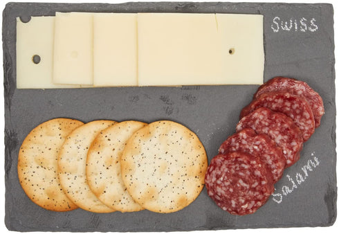 6 Pieces Mini Slate Cheese Boards, Individual Charcuterie Stone Plates with Chalk for Meat, Appetizers, Tapas (6 x 9 In)