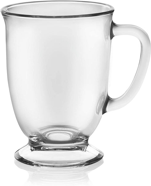 Libbey Kona Glass Coffee Mugs, Set of 6