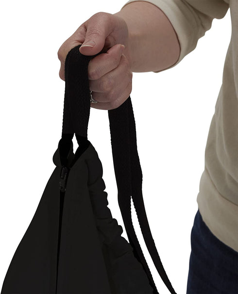 Household Essentials 149-1 Hanging Cotton Canvas Laundry Hamper Bag - Black