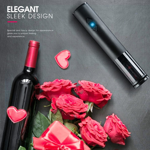 Electric Wine Opener , Automatic Corkscrew set contains Foil Cutter, Vacuum Stopper and Wine Aerator Pourer for Dating, Party and Wine lover (3 Piece Gift Set)