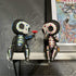 Sugar Skull Couple Statue, Sugar Skull Figurine, Resin Crafts Cute Statue Skull - Resin Skull Statue Home Decor, Adorable Skull Sculpture Memorial Statue Halloween Skull Statues Gifts (C)