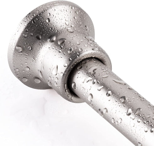 SZXIMU Spring Tension Curtain Rod 27-43 Inch, Never Rust and Non-Slip Shower Curtain Rods with Flat Top, Nickel