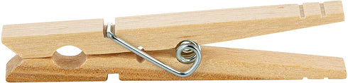 Woolite Extra Large Wooden 100 Pack Clothespins, Natural