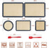 Silicone Baking Mats, Set of 7, BPA-Free Food Grade Reusable Baking Mat Professional Non-stick Pastry Mat Oven Liner Sheets Mats Silicone pan liners Square Cake Pan Mat Silicone Oil Brush &Knife