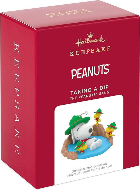 Hallmark Keepsake Christmas Ornament, The Peanuts Gang Taking a Dip Snoopy Beagle Scouts