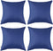 MIULEE Pack of 4 Decorative Outdoor Waterproof Pillow Covers Square Garden Cushion Cases PU Coating Throw Pillow Cover Shell for Patio Tent Park Couch 16x16 Inch Navy Blue