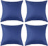 MIULEE Pack of 4 Decorative Outdoor Waterproof Pillow Covers Square Garden Cushion Cases PU Coating Throw Pillow Cover Shell for Patio Tent Park Couch 16x16 Inch Navy Blue