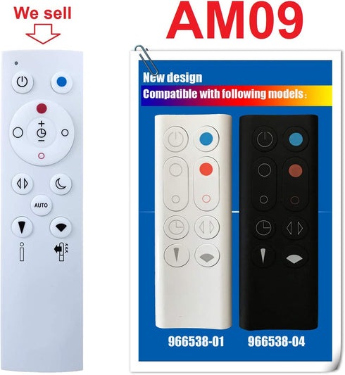CHOUBENBEN Replacement for Dyson AM09 Fan Heater Remote Control 966538-01 966538-04 for Dyson Hot+Cool Jet Focus AM09