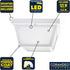 CORAMDEO 9.25? Square Ceiling Light, Porch Light, Entry, Outdoor Hallway, Damp Location, Built in LED Gives 125W of Light, 1200 Lumens, 3K, White Powder Coat Finish with Frosted Glass