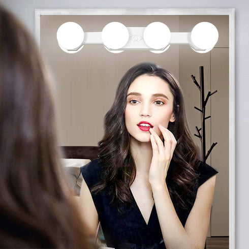 Portable LED Makeup Lights,Cordless Rechargeable Professional LED Vanity Mirror Light with 4 LED Bulbs,Simulated Daylight for Bathroom Makeup Dressing Table Lights,LED Mirror Lights,Dresser Lights