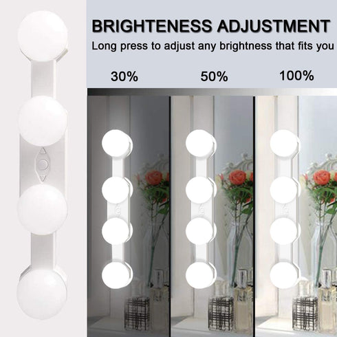 Portable LED Makeup Lights,Cordless Rechargeable Professional LED Vanity Mirror Light with 4 LED Bulbs,Simulated Daylight for Bathroom Makeup Dressing Table Lights,LED Mirror Lights,Dresser Lights