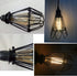 Licperron Black Industrial Vintage Style Light Cage for Pendant Lights, Antique Lamp Holders, Lamp Guard, Adjustable Lamp Cage, 4 Pack