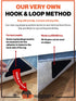 Hook and Loop Large Size Rug Corners - 4 Corner Pack Anti Slip Triangle Gripper - Easy to Lift, No Curling, Anti Skid - Reusable Gel Gripper for Hardwood Floors, Tiles, Hallaway Large Runner- Patented