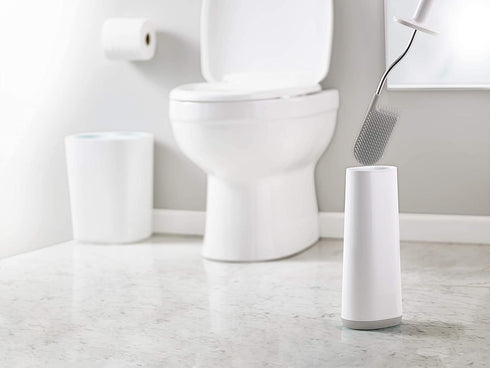 Toilet Brush with Slim Holder Flexible Anti-Drip
