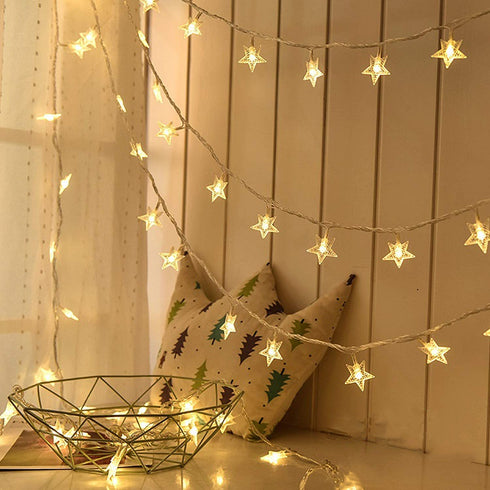 Star String Lights, Merdeco 16ft/5m 50 LED Plug in String Lights Warm White Fairy Lights for Christmas/Wedding/Party Indoor and Outdoor Decoration