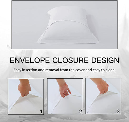 L LOVSOUL 100% Cotton Pillowcase 2 Pack White Queen Size 20x28Inches,Luxury Soft Breathable and Machine Wash Pillow Covers with Envelope Closure(Pillows are not Included)