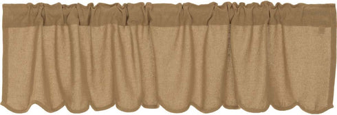 Burlap Natural Scalloped Valance 16x72