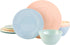 Gibson Home Brist Melamine Dinnerware Set, Service for Four (12pcs), Pastels