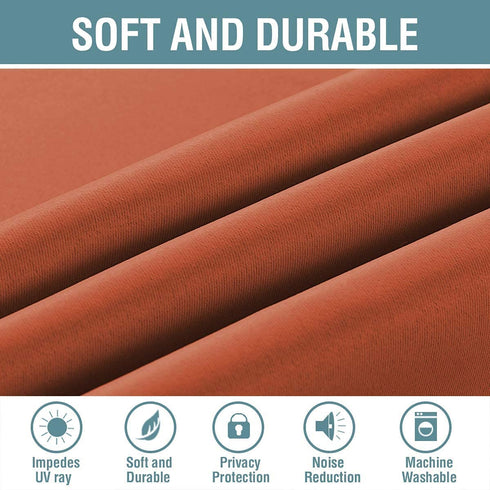 Ultra Soft Blackout Curtains for Bedroom 84 Inches Long Thermal Insulated Blackout Window Curtain for Living Room, Energy Efficicent Grommet Window Treatment Decorative Panel - Orange Ochre (1 Panel)