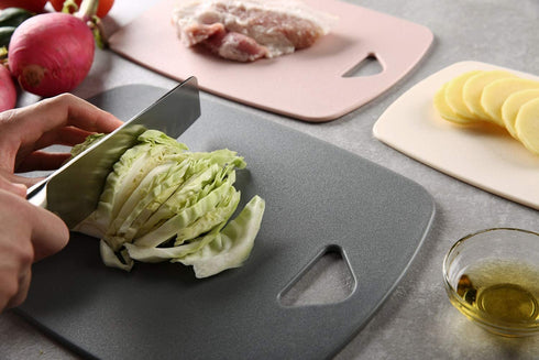 Plastic Cutting Boards for Kitchen Set of 3 with Non-Slip ?Excluding BPA ?Easy To Clean , Dishwasher Safe Chopping Board , Multiple Sizes(Pink)