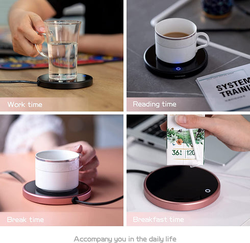 HAOY Coffee warming Mug, Electric Coffee Warmer for Desk Use Beverage Cup Candle Wax Heater Plate Touch Control Cups Mug Hot Thermostat Heating Coffee, Beverage, Milk, Tea and Hot