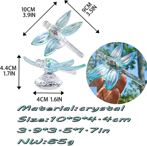 H&D HYALINE & DORA Crystal Dragonfly Figurine Glass Animal Figurines Collectibles Home Decor Paperweight