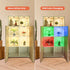 Under Cabinet Lights Wireless Closet Lights, 16 Color Changing LED Puck Lights Battery Operated , Dimmable Wooden Puck Lights with Remote & Timing for Kitchen Cabinet and Closet (Light Wood)