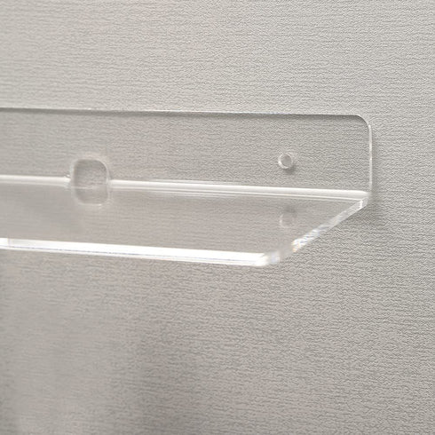 IEEK 4 PCS Clear Small Acrylic Floating Wall Shelves,9 Inch Adhesive Display Shelf for Nintendo Switch/Smart Speaker/Security Cameras/Action Figures,No Damage Expand Wall Space