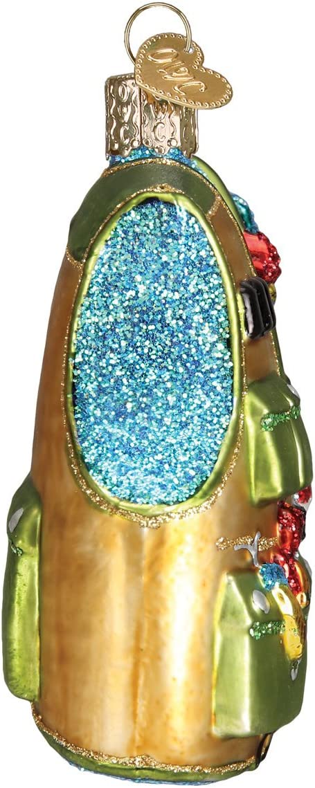 Old World Christmas Ornaments: Fishing Vest Glass Blown Ornaments for Christmas Tree (44091)