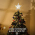 Roylvan Star Tree Topper, Glitter Christmas Star Tree Top Light, Battery Powered Decorative Treetop Light Xmas Tradition Tree Ornament for Home Decor, 9.8 x 11.8 inch, Silver