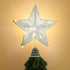Roylvan Star Tree Topper, Glitter Christmas Star Tree Top Light, Battery Powered Decorative Treetop Light Xmas Tradition Tree Ornament for Home Decor, 9.8 x 11.8 inch, Silver