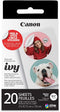 Canon IVY ZINK Pre-Cut Circle Sticker Paper, 20 Sheets